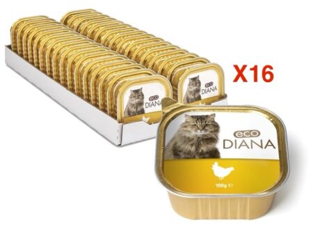 ECO DIANA Pâtée pour chat  X 16 - Différentes saveurs 
4,5dh x 16