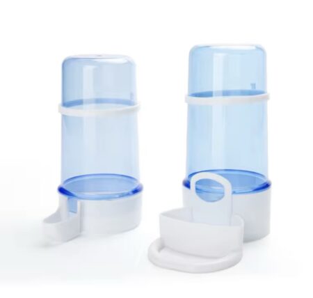 Distributeur d'eau  et  mangeoire en plastique 200ml, bouteille de boisson transparente pour oiseaux et perroquets