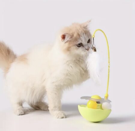 1Jouet Automatique pour Chat avec Clochette - Spinner de Balle Rotatif Interactif